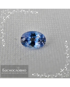 Сертифицированный натуральный синий бенитоит из США огранки овал 4,23x3,01мм 0,21 карат (драгоценный камень)
