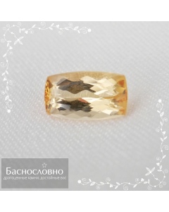 Натуральный сертифицированный необлагороженный оранжево-жёлтый топаз империал из Бразилии огранка кушон 8,97x5,20мм 1,72 карата (драгоценный камень)