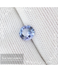 Сертифицированный натуральный фиолетово-синий танзанит из Танзании огранки в Баснословно бриллиантовый круг кр57 5,60x5,57мм 0,63 карат (драгоценный камень)