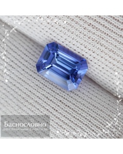 Сертифицированный природный яркий фиолетово-синий танзанит из Танзании огранка октагон 7,29x5,30мм 1,03 карат (драгоценный камень)
