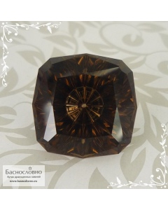 Натуральный тёмно-коричневый дымчатый кварц (раухтопаз) из Бразилии авторская огранка Баснословно антик с вогнутым шипом 18мм 23,16 карат (Драгоценный камень)