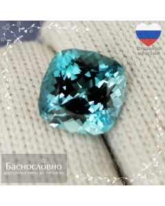 Натуральный зеленовато-голубой топаз из Бразилии огранки Баснословно антик 9,73x9,69мм 4,60 карат (драгоценный камень)
