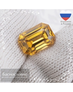 Натуральный густо-жёлтый циркон (жаргон) из Танзании огранки Баснословно октагон 11,32x7,88мм 7,60 карат (драгоценный камень Баснословно)