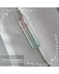 Сертифицированный натуральный арбузный турмалин из Мозамбика огранки октагон 19,63х4,64мм 3,01 карата (драгоценный камень)