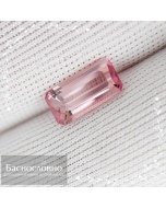 Сертифицированный природный ярко-розовый турмалин из Мозамбика огранки октагон 9,81x4,83мм 1,18 карат (драгоценный камень)