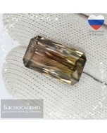 Сертифицированный натуральный полихромный турмалин из Афганистана огранки в Баснословно радиант 18,82x10,86мм 15,56 карата (драгоценный камень)