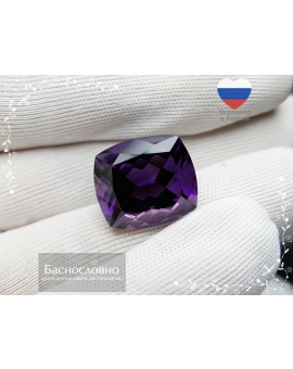 Натуральный аметист со сменой оттенка из Руанды переогранки в Баснословно антик 17,66x15,56мм 18,27 карат (драгоценный камень)
