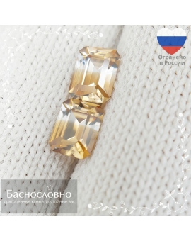 Пара натуральных полихромных цирконов из Танзании огранки Баснословно октагон 6,53x4,99 6,48x4,94мм 2,66 карата (драгоценный камень)