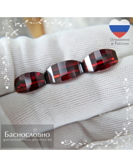 Гарнитур три натуральных оранжевато-красных граната из Танзании огранки в Баснословно Долька 15,26x7,31 12,23x7,31 12,17x7,30мм 13,37 карат (драгоценный камень)